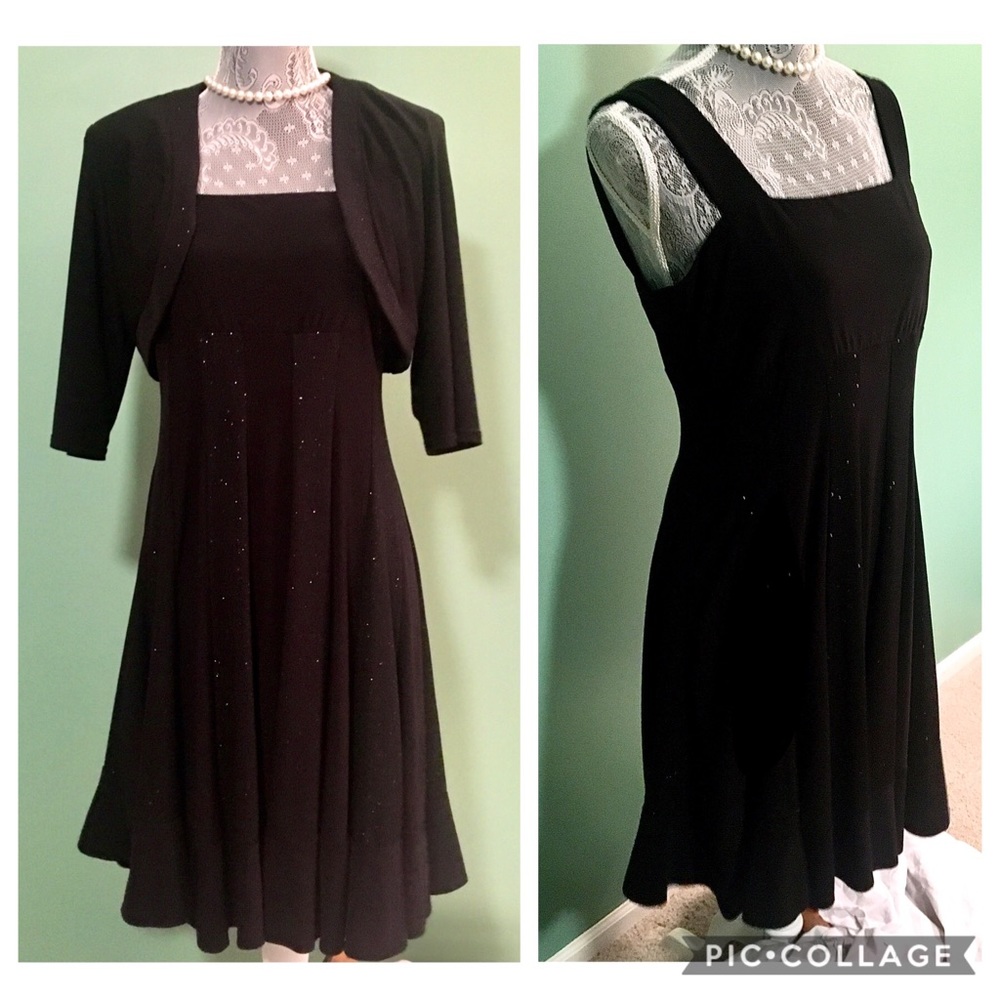 Black Sparkle Formal Dress with Shrug
